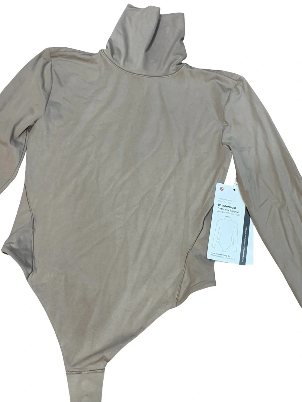 🤎 NWT Lululemon Wundermost Ultra-Soft Nulu Turtleneck Bodysuit Taupetastic Small